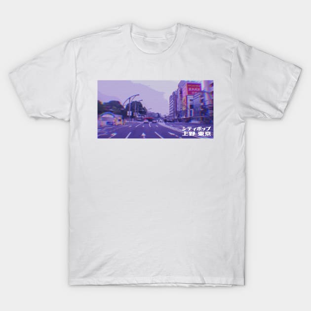 Japanese city pop art series 2 - Ueno Tokyo Japan in - retro aesthetic - Vaporwave style T-Shirt by FOGSJ